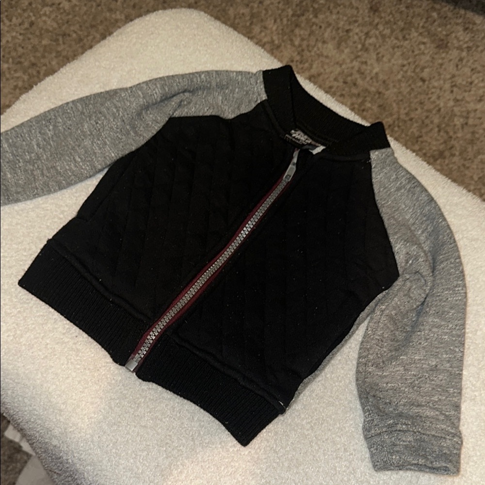 First Wave Black and Gray Quilted Jacket